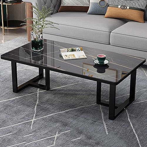 Unregelmäßiger dreieckiger Couchtisch aus Glas rechteckiger Tisch aus Kunstmarmor Schreibtischplatte aus gehärtetem Glas und Metallbeine moderner Sofa-Tee-Akzent für Wohnzimmer Büroschreibtisch von Baodiale