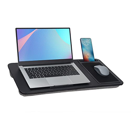 Baoee Schoßschreibtisch, tragbarer Laptop-Schreibtisch mit Kissen-Kissen, passend für Laptops bis zu 17 Zoll, mit Tablet- und Handyschlitz, Mauspad, ideal für Zuhause und Büro (Schwarz, Groß) von Baoee
