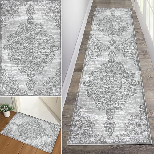 Baoeray Boho Teppich Flur Läufer 60 * 180cm Tribal Waschbar rutschfest Lang Flurläufer Teppich Distressed Küche Teppichläufer Fur Korridor Wohnzimmer Schlafzimmer Anpassbare Größe von Baoeray