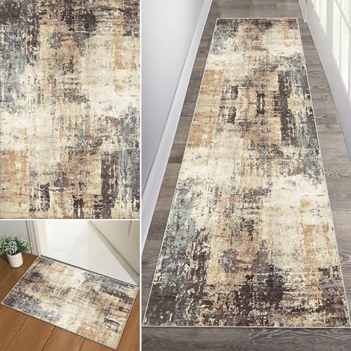 Baoeray Teppich Läufer Flur 80 * 150cm Abstrakt Gelb und Orange Küchenteppich Läufer rutschfest Waschbar Flurteppich Läufer Lang Fur Korridor Wohnzimmer Schlafzimmer Anpassbare Größe von Baoeray
