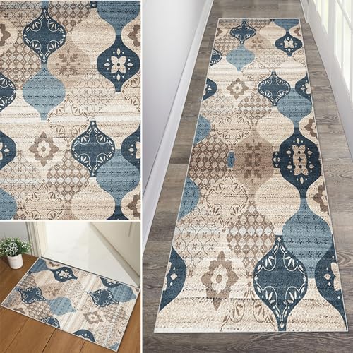 Baoeray Teppich Läufer Flur rutschfest 80 * 250cm Vintage Blaue Böhmen Küchenteppich Läufer Weich Waschbar Flurteppich Läufer Lang Fur Korridor Wohnzimmer Schlafzimmer Anpassbare Größe Baoeray Teppich Läufer Flur rutschfest 80 * 250cm Vintage Blaue Böhmen Küchenteppich Läufer Weich Waschbar Flurteppich Läufer Lang Fur Korridor Wohnzimmer Schlafzimmer Anpassbare Größe von Baoeray