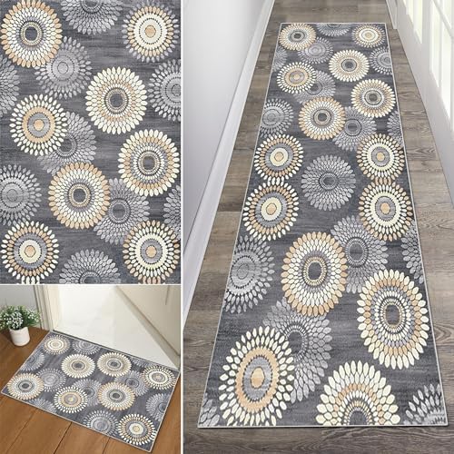 Baoeray Teppich Läufer Flur rutschfest Waschbar Küchen Teppich 50 * 200cm Lang Teppichläufer Weich Küchenläufer Teppichmatten Fur Korridor Schlafzimmer Wohnzimmer Meterware Anpassbar von Baoeray
