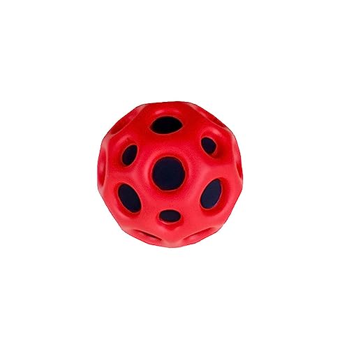 Astro Jump Ball, Space Ball Moon Ball, Hoher Sprungball, Pop-Sprungball, Gummi-Sprungball, sensorischer Ball, Sport-Trainingsball, leicht zu greifen und zu fangen (Rot) von Baofu