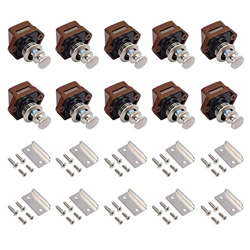 10pcs Push Button Lock Möbelschlosser Schloss Möbelgriff für Wohnmobil Wohnwagen Caravan Boot Braun von Baogu