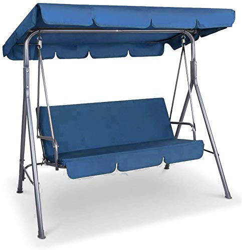 190x132x15cm Hollywoodschaukel Ersatzbezug Sonnendach Ersatzdach Gartenschaukel Gartenliege 3-Sitzer (Blau) von Baogu