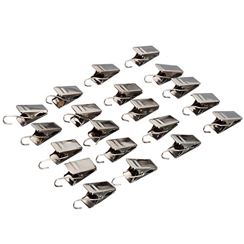 20pcs Vorhänge Metall Vorhang Haken Clips Krokodil Klemmen Silber von Baogu