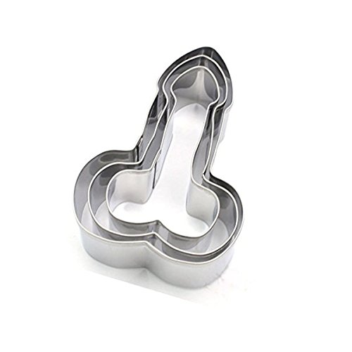 3 Stück Edelstahl Keks Ausstecher Ausstechformen Kuchen für Plätzchen Brot Keks Fondant Gemüse Obst Penis von Baogu