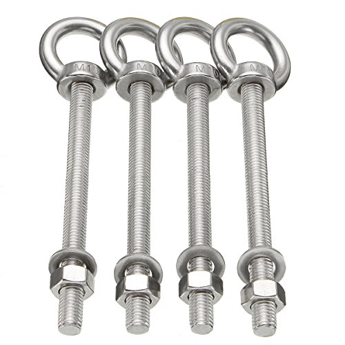 4 Stück M10 x 120MM 316 Edelstahl Ösenschraube Ringschraube Augenschraube 4 Stück M10 x 120MM 316 Edelstahl Ösenschraube Ringschraube Augenschraube von Baogu