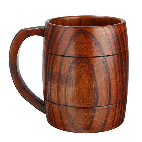 400 ml / 15 oz Handgefertigte Barrel Saft Bierkrüge Holz Tee Tassen Holz Becher Trinken Tasse von Baogu