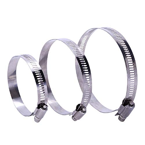 5 Stück Edelstahl Schlauch Clips Schlauchschellen mit Schneckenantrieb verstellbar für Rohr Auspuffschlauch 400-420mm 5 Stück Edelstahl Schlauch Clips Schlauchschellen mit Schneckenantrieb verstellbar für Rohr Auspuffschlauch 400-420mm von Baogu