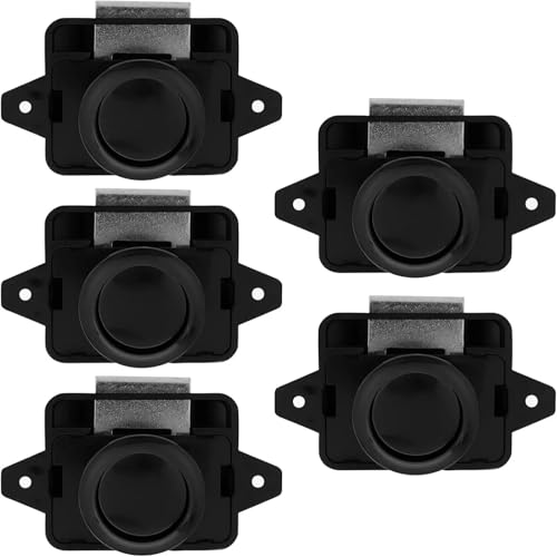 5 Stück Push Lock Schloss Zinklegierung Schlüsselloses RV Schrankschlösser für Schrank Holzschrank Wohnmobile (Schwarz) von Baogu