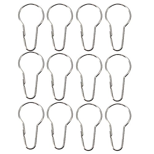12pcs Haken für Vorhang Hängen Clips Duschvorhangringe Silber von Baogu