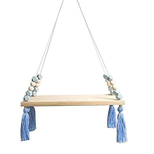 Baogu Blau Wandregal Schweberegal Holz Quaste Steckboard Schaukel Ornament Wohnzimmer Geschenk Deco von Baogu