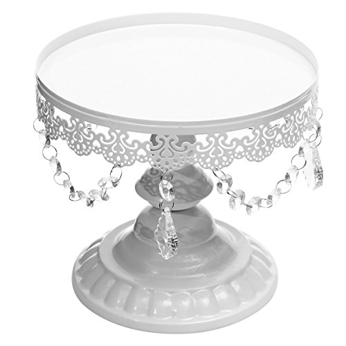 Baogu Vintage Tortenständer Kuchenplatte Tortenplatte mit Kristall für Wedding Party (Weiß, L) von Baogu