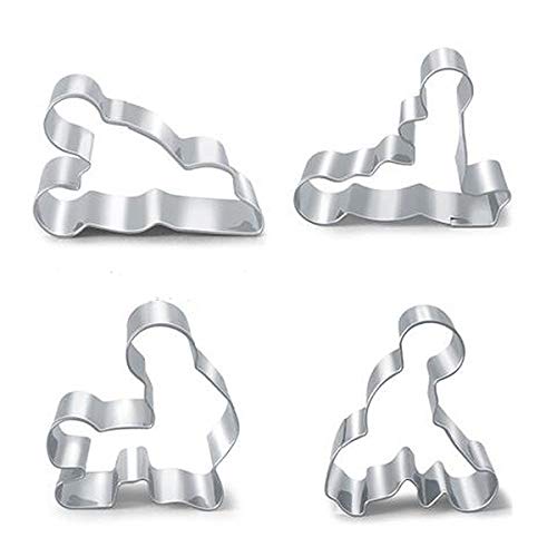 Edelstahl Keks Ausstecher Ausstechformen Kuchen für Plätzchen Brot Keks Fondant Gemüse Obst (4pcs Set) von Baogu