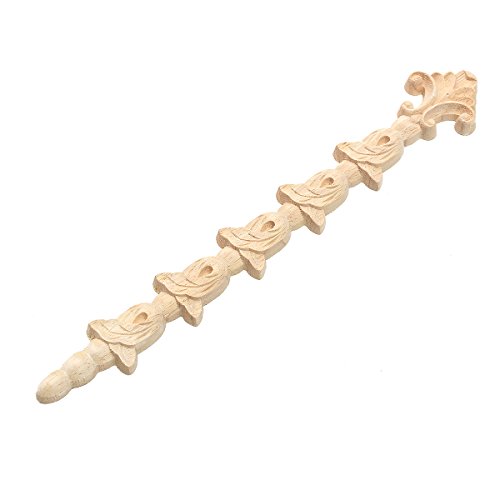 Holzblume Ornament Möbel Schnitzerei Verzierung für Möbel Fenster Tür Schranktür 22 * 3.5 cm von Baogu