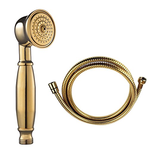 Retro Duschkopf Handbrause Set mit Brauseschlauch Golden von Baogu