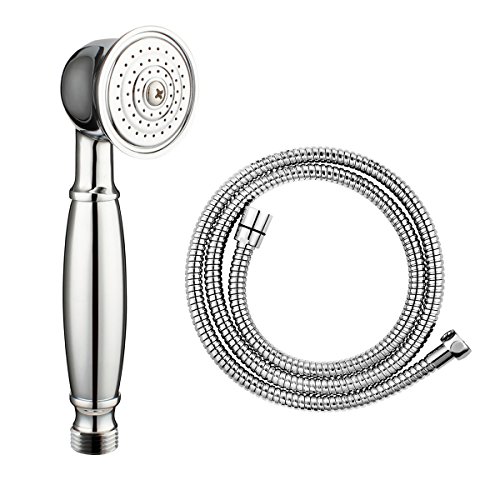 Retro Duschkopf Handbrause Set mit Brauseschlauch Silber aus Messing Retro Duschkopf Handbrause Set mit Brauseschlauch Silber aus Messing von Baogu