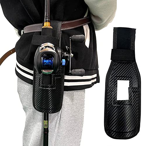 Baokuan Fischereigürtel Taillenstangenhalter Schwarzer Angelblockhaltegürtel Stange Inserter Angelrute Nylon Leder Taille-Span Stange Fischereistange Stange Rack von Baokuan