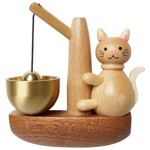 Baokuan Holz-türklingel, Dekorative Katzen-türklingel, Holz-Windspiel, Türklingel, Raumdekoration, Hauseingang, Türklingel Für Geschäft, Restaurant von Baokuan
