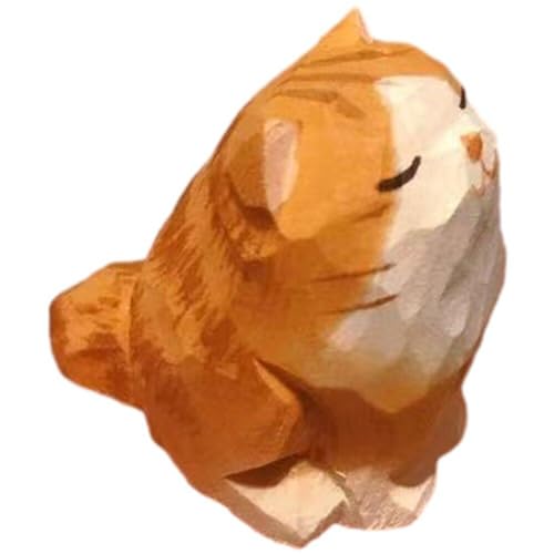 Baokuan Holzkatze Figuren Mini Orangenkätzchen Niedliche Tierstatue Handgefertigte Katzenverzierung Kleine Katzenskulptur Kunstschnitzer Arbeiten Baokuan Holzkatze Figuren Mini Orangenkätzchen Niedliche Tierstatue Handgefertigte Katzenverzierung Kleine Katzenskulptur Kunstschnitzer Arbeiten von Baokuan