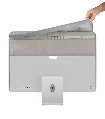 Staubschutz für Apple iMac, kompatibel mit 24 Zoll 2021 Apple iMac Desktop-Computer, PU-Leder, Schutz-Pad-Abdeckung (24inch) grau von Baomaeyea