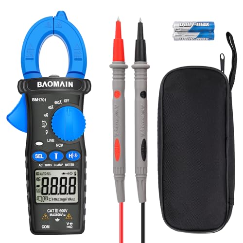 BAOMAIN - Digitales AC-Zangenmessgerät, 4000 Zähler Mehrzweck-Zangenmessgerät für AC-Strom, AC/DC-Spannung, Diode, Widerstand, Durchgangsprüfung, NCV, Prüfung spannungsführender Leitungen, BM1701 BAOMAIN - Digitales AC-Zangenmessgerät, 4000 Zähler Mehrzweck-Zangenmessgerät für AC-Strom, AC/DC-Spannung, Diode, Widerstand, Durchgangsprüfung, NCV, Prüfung spannungsführender Leitungen, BM1701 von Baomain