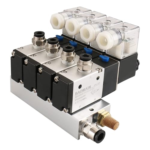 Baomain 4 Space Pneumatisches Magnetventil 3V210-08 12VDC PT1/4 2 Positionen 3-Wege-Verteiler mit Basisschalldämpfer Schnellbefestigungsset Baomain 4 Space Pneumatisches Magnetventil 3V210-08 12VDC PT1/4 2 Positionen 3-Wege-Verteiler mit Basisschalldämpfer Schnellbefestigungsset von Baomain