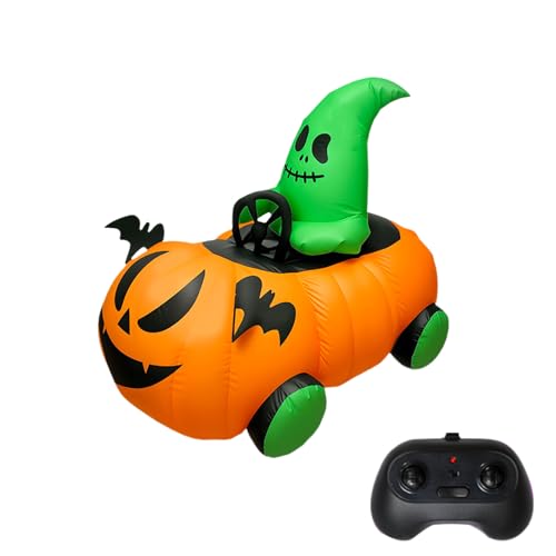 Baoqifong Aufblasbare Außendekoration,Automatisch Aufblasbarer Halloween Garten Kürbiswagen Mit Fernbedienung | Märchen Spielzeug Szenen Requisiten Mit Fernbedienung Für Park Garten Hinterhof Terrasse von Baoqifong
