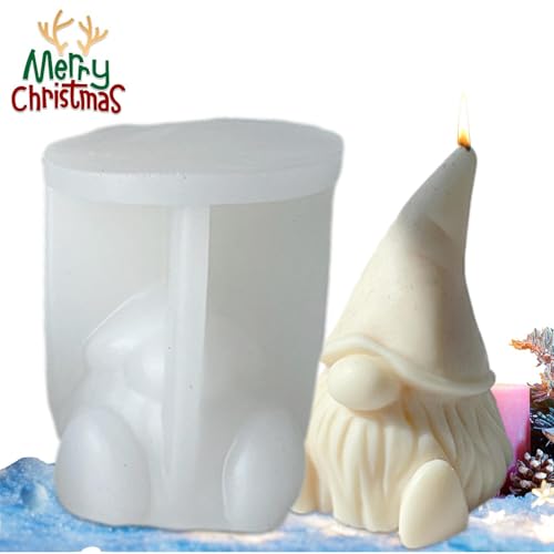 Baoqifong Gnomform Für Beton | Epoxid Gartenzwerg Gips Silikonform - Wiederverwendbares Zubehör Für Epoxy Handwerk Haus Halloween Fest Kinder Kerzen Familienprojekte von Baoqifong