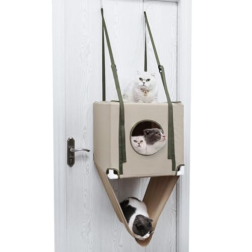 Baoqifong Hängematte Für Katzen,Katzenhängematte Für Innenbereich | Atmungsaktives Zwei-Schicht System Verstellbare Möbel Zum Schlafen Klettern Spielen Entspannen von Baoqifong