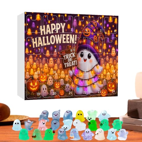 Baoqifong Halloween Kalender | 24 Tage Grusel Kalender Mit Miniatur Figuren - Spukhaus Dekorationen Sammlerstück Festliche Feiertags Heimdekoration - Für Familie Kinder Erwachsene von Baoqifong
