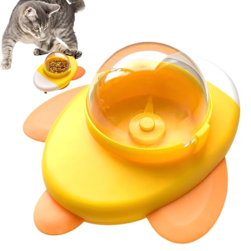 Baoqifong Interaktiver Katzenfütterer - Drehendes Katzensnack Spielzeug | Lernspielzeug Futterspiel Flugzeugform Langsamfütterer Für Täglich, Leckerlis, Training, Unterhaltung, Zuhause, Schreibtisch, von Baoqifong