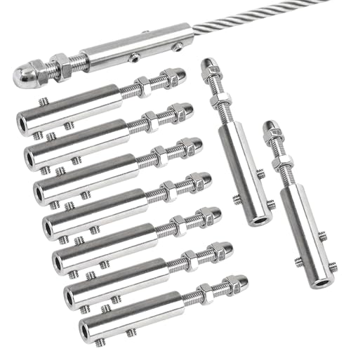 Baoqifong Kabelspanner,Verstellbarer Kabelspanner Für Zugkraft Und Spannung Kabelbefestigung - Robustes Haken Set 10 Stück Für Outdoor Garten Rankgitter von Baoqifong