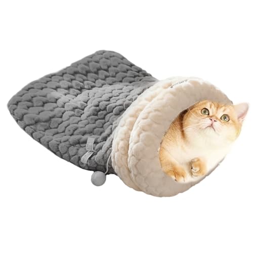 Baoqifong Katzenschlafnest,Winterwarmer Plüsch Schlafplatz - Geschlossener Winterunterstand Für Kleintiere Wie Welpen Kaninchen Kätzchen - Katzen Und Kätzchen von Baoqifong
