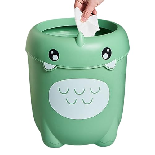 Baoqifong Kinder Badezimmer Mülleimer - Niedlicher Dinosaurier Abfalleimer Für Kleinen Raum - Großer Mini Abfallbehälter Mit Großem Fassungsvermögen Für Wohnung Wohnzimmer Küche Unter Tisch von Baoqifong