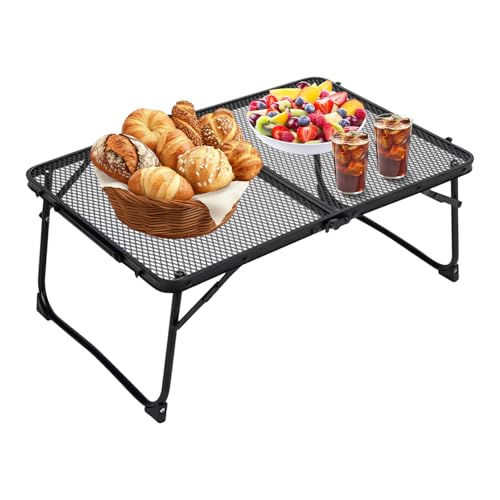 Baoqifong Klappbarer Campingtisch,Strandtisch Mit Mesh Tischplatte | 60 x 40 cm Tisch Für Outdoor Picknick Angeln Terrasse Grillen Reisen Garten Hinterhof von Baoqifong