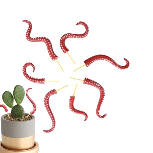 Baoqifong Oktopus Tentakel Pflanzenstäbe | Tentakel Zimmerpflanzen Resin Kletterhilfen | 7 Stück Leuchtstäbchen Dekoration Für Garten Outdoor Indoor Terrasse Halloween von Baoqifong