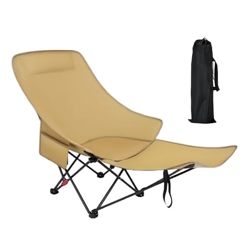 Baoqifong Outdoor Klappstühle Für Erwachsene | Tragbarer Picknick Sitz | Höhenverstellbarer Lounge-Sessel mit Fußstütze Hoher Rücken für Garten Picknick Angelausflug Terrasse Wandern von Baoqifong