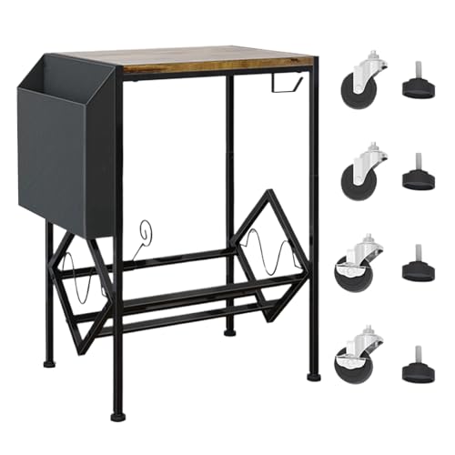 Baoqifong Record Rack,Doppelschichtiges Schallplattenregal mit Ablage | Musikalben Display Ständer Heimorganizer mit Aufbewahrungstasche für Wohnzimmer Studio Schlafzimmer von Baoqifong