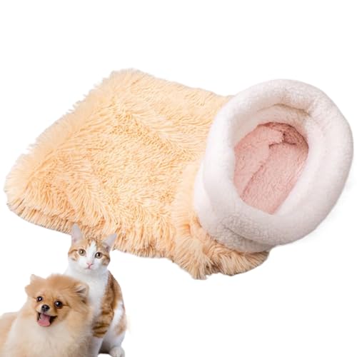 Baoqifong Schlafsack Für Stubentiger - Gemütliche Katzenhöhle Versteck - Kuschelzone Für Kitten Weicher Kuschelsack Plüschiges Nest Für Balkon Wohnzimmer Schlafzimmer Auto Sofa von Baoqifong