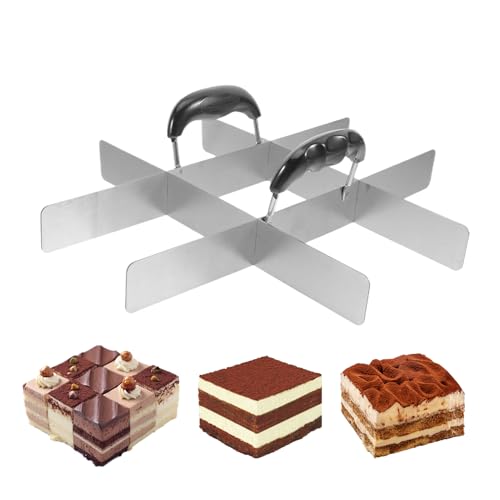Baoqifong Square Cutters Backen - Edelstahl Quadrat Kuchen Teiler Mit Griff | Küchenzubehör Für Geburtstag Backen Picknick Zuhause Flan Hochzeit Fondant,Torten Reis Flan Fondant Schneiden Feier Baoqifong Square Cutters Backen - Edelstahl Quadrat Kuchen Teiler Mit Griff | Küchenzubehör Für Geburtstag Backen Picknick Zuhause Flan Hochzeit Fondant,Torten Reis Flan Fondant Schneiden Feier von Baoqifong