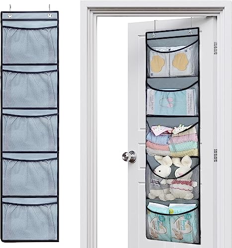 Baoswi 2 Stück Organizer für Schrank mit 5 Taschen Organizer für Schlafzimmer Badezimmer (grau) von Baoswi