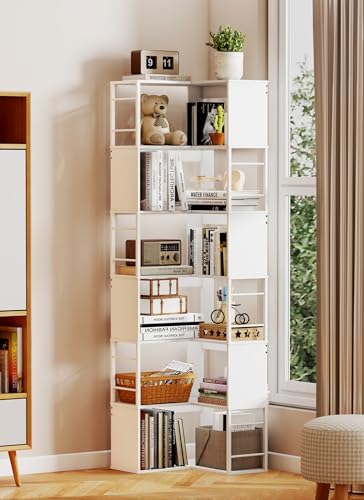 Baoz Eck-Bücherregal mit 6 Ebenen, L-förmig, Weiß Baoz Eck-Bücherregal mit 6 Ebenen, L-förmig, Weiß von Baoz