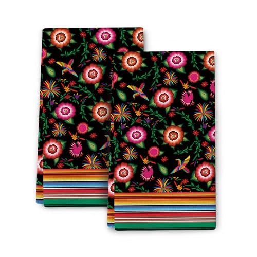 Küchenhandtücher und Geschirrtücher mit mexikanischem Blumenmuster, 2er-Set, mexikanische Küchendekoration, weich, saugfähig, Blumen-Geschirrtücher, zum Händetrocknen, Backen, Kochen, für Badezimmer Küchenhandtücher und Geschirrtücher mit mexikanischem Blumenmuster, 2er-Set, mexikanische Küchendekoration, weich, saugfähig, Blumen-Geschirrtücher, zum Händetrocknen, Backen, Kochen, für Badezimmer von Bapcoku