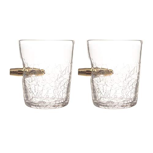 Bar Amigos Set mit 2 neuartigen Trinkgläsern – 300 ml Doppelpack Glas mit Bullet Shot im Glas Probiergläser zum Trinken von Scotch Bourbon Whiskey Brandy von Bar Amigos