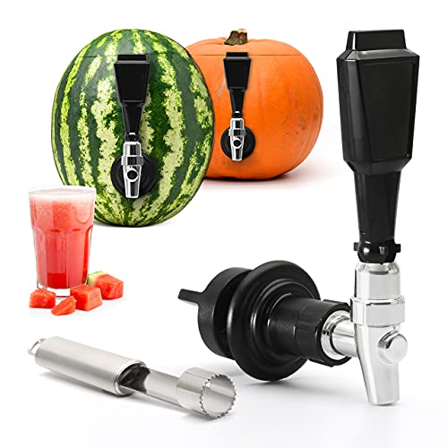 Bar Amigos Wassermelonen Zapfhahn Spender Set, Obstfass und Entkernwerkzeug ideal für Kürbis, Party, Getränke, Ananas, Eistee, Alkohol, Getränke, Cocktails, Saft, DIY Zapfhahn von Bar Amigos