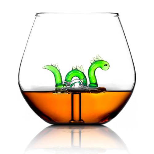 Bar Bespoke Loch Ness Glas - Scotchglas mit Nessie Glasfigur von Bar Bespoke