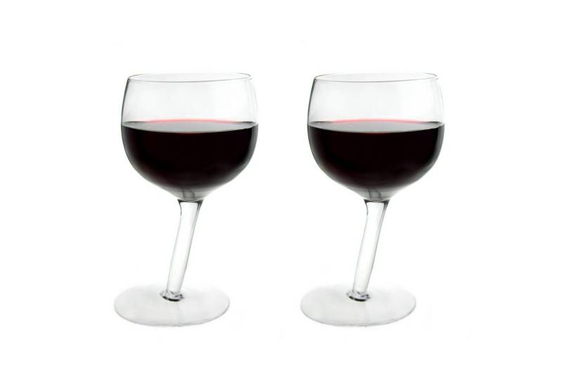 Bar Bespoke Weinglas Betrunkene schiefe Weingläser - 2er Set von Bar Bespoke