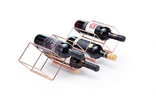 Bar Craft Weinregal stapelbar für 7 Flaschen aus Kupfer, 8 x 16 x 26 cm von Bar Craft